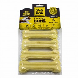 Delibon Deri Köpek Çiğneti Pres Kemik 4x12cm Beyaz