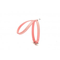 Doggie Flotter Swarovski Taşlı Deri Köpek Göğüs Tasması 1,2 x 21-30 cm Pembe