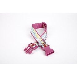 Doggie Pati Desenli Dokuma Köpek Boyun Tasması 3 cm x 36-60 cm Mor