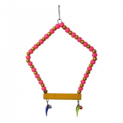 Beşgen Çanlı Muhabbet Kuşu Salıncağı 7-14 cm Renkli