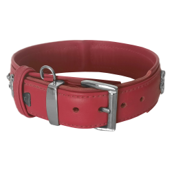 Markapet Deri Parlak Taşlı Köpek Boyun Tasması 28-32 cm X-Small Kırmızı