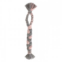 Köpek Oyuncağı Düğümlü Halat Diş İpi 4 cm-40 cm Pembe-Gri