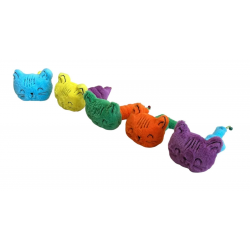 Sesli Peluş Yaylı Mutlu Kedi Köpek Oyuncağı 26 cm Çeşitli Renklerde