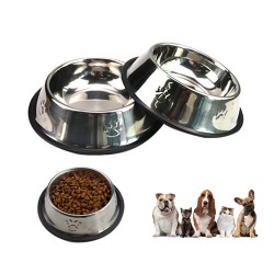 Karamelpet  Pati Desenli Çelik Mama ve Su Kabı 6 Oz 200 ml 15 cm