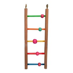 Karamel Pet Renkli Beş Basamaklı Boncuklu Kuş Merdiveni 7*20 cm
