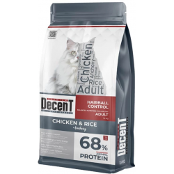 Decent Tavuklu Yetişkin Kedi Maması 1,5 Kg Hairball Control Tavuk & Pirinç Yetişkin Kedi Maması