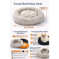 Kedi Köpek Simit Yatağı Karışık Renklerde 12*45 cm 1 Adet