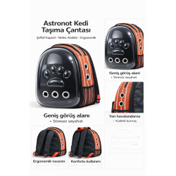 Patili Astronot Şeffaf Kapılı Taşıma Sırt Çantası Kremit Rengi 24x32x42 cm