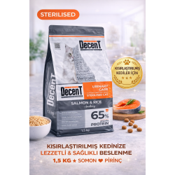 Decent Sterilised Urinary Care Balıklı ve Pirinçli Kısırlaştırılmış Kedi Maması 1.5 Kg