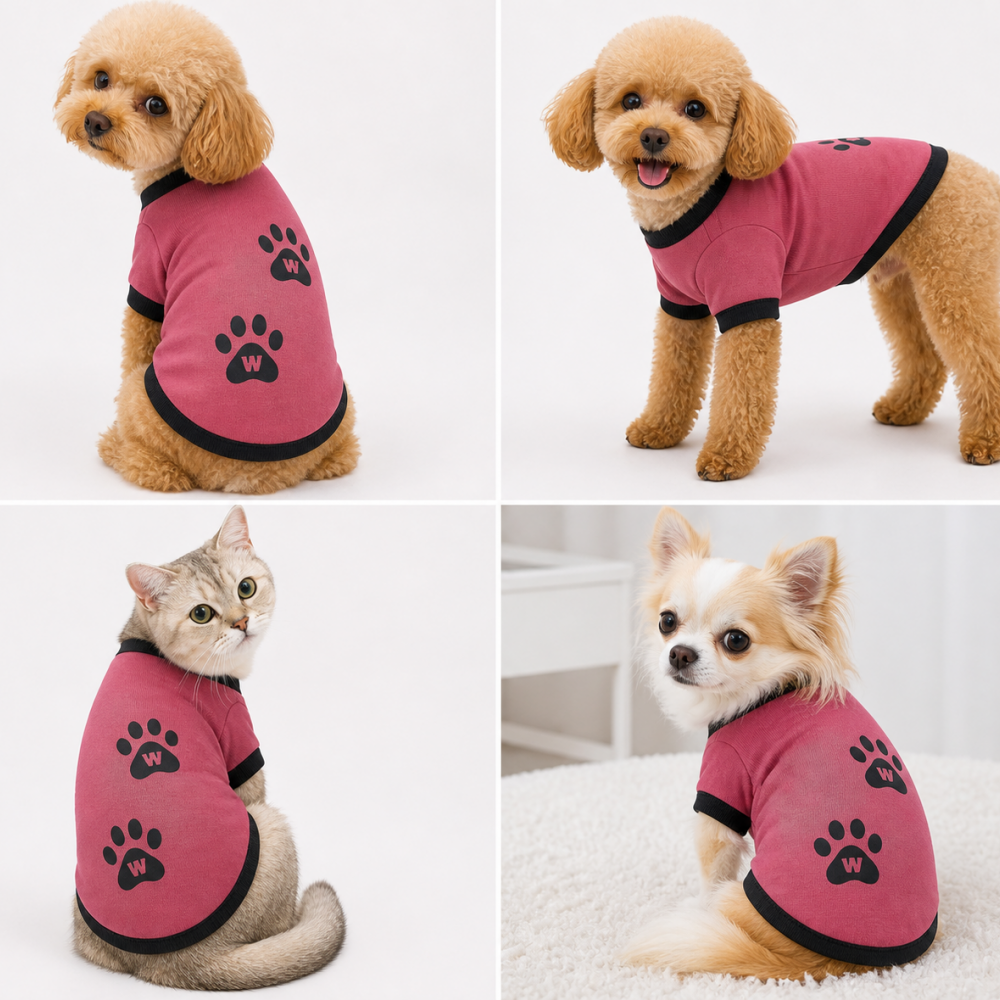 Pati Desenli Swit Kedi Ve Köpek Kıyafeti Gül Kurusu Medium 34 cm-44 cm